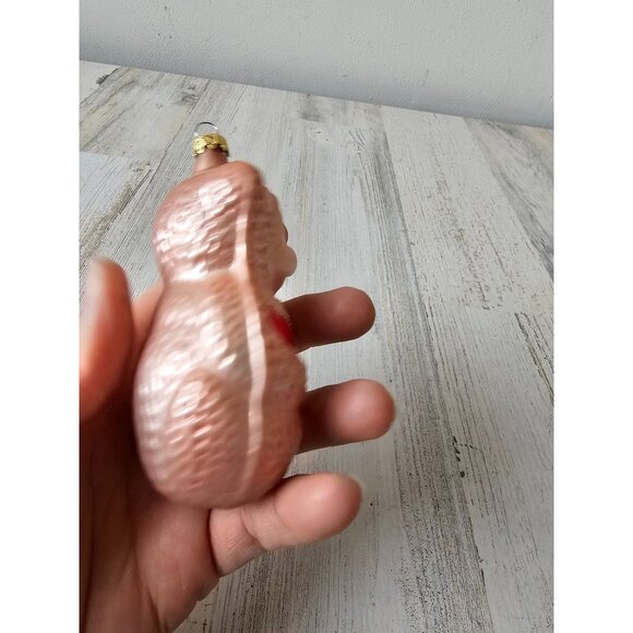 Vintage Columbia Glass Bear Mercury ornament glitter pink Xmas tree circus - Picture 6 of 8